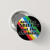Badge Rond 2,50 Cm Voir Ability Disability Pride Inspirational (Devant & derrière)