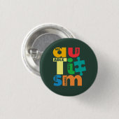 Badge Rond 2,50 Cm Voir la Sensibilisation sur l'autisme Able Not Éti (Devant & derrière)