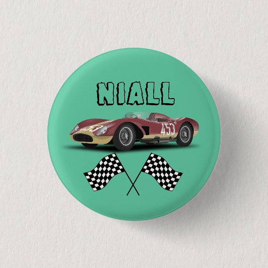 Badge Rond 2,50 Cm Voiture de course sportive (Devant)