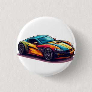 Badge Rond 2,50 Cm Voiture de sport vibrante au design moderne