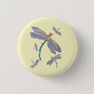 Badge Rond 2,50 Cm Vol de libellules