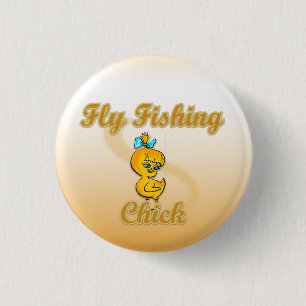 Badge Rond 2,50 Cm Voler Pêche Chick