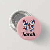 Badge Rond 2,50 Cm Volleyball Bow Button (Devant & derrière)