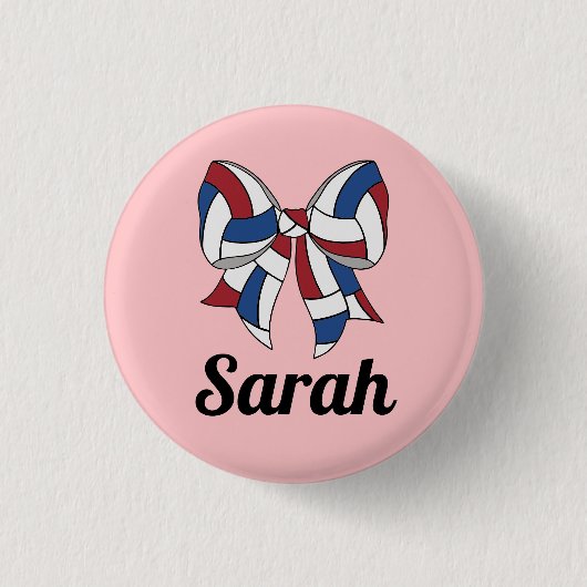 Badge Rond 2,50 Cm Volleyball Bow Button (Devant)