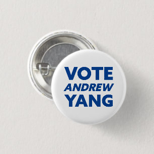 Badge Rond 2,50 Cm Vote Andrew Yang, maire de New York White