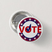 Badge Rond 2,50 Cm Vote avec le coche (Devant & derrière)