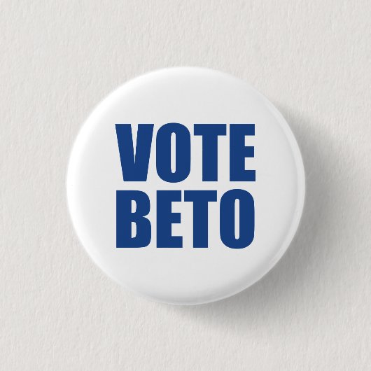 Badge Rond 2,50 Cm Vote Beto O’Rourke bleu blanc moderne démocrate (Devant)