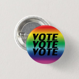 Badge Rond 2,50 Cm vote - black, pride lgbtq rainbow Button