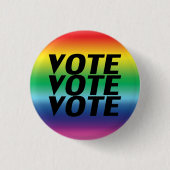 Badge Rond 2,50 Cm vote - black, pride lgbtq rainbow Button (Devant)