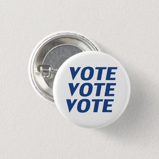 Badge Rond 2,50 Cm vote - Bleu blanc / Bouton carré (Devant & derrière)