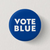 Badge Rond 2,50 Cm Vote Bleu, blanc, bouton épingle bleue (Devant)