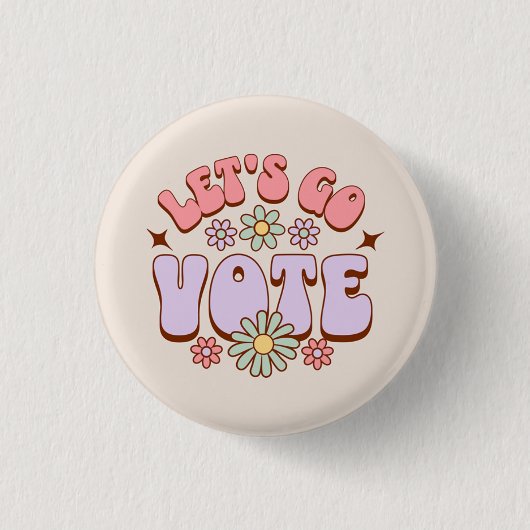 Badge Rond 2,50 Cm Vote Bouton Fleur Super (Devant)