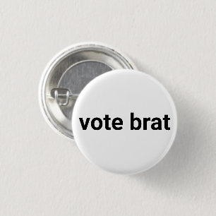 Badge Rond 2,50 Cm Vote brat kamala drôle cool noir et blanc