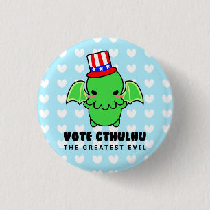 Badge Rond 2,50 Cm Vote Cthulhu pour le Président Button
