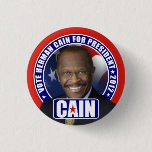 Badge Rond 2,50 Cm Vote Herman Caïn 2012