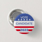Badge Rond 2,50 Cm VOTE Personnalisable 2022 ELECTION (Devant & derrière)