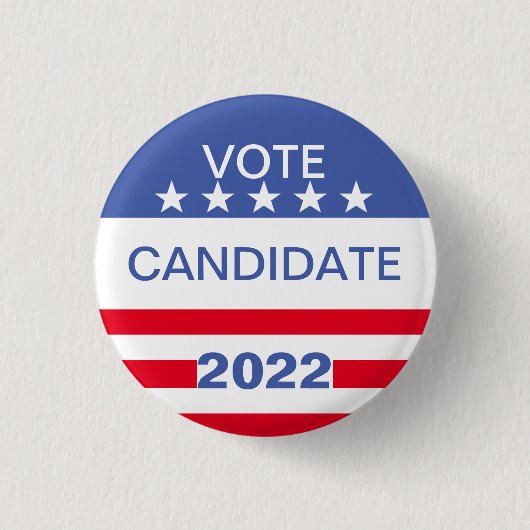 Badge Rond 2,50 Cm VOTE Personnalisable 2022 ELECTION (Devant)