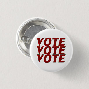 Badge Rond 2,50 Cm Vote vote typographie rouge moderne