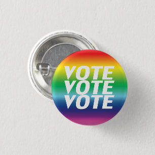 Badge Rond 2,50 Cm vote vote vote - blanc, fierté lgbtq rainbow Butt