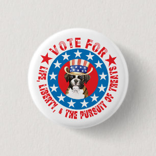 Badge Rond 2,50 Cm Voter pour Boxer