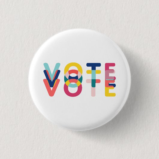 Badge Rond 2,50 Cm Voter pour Vibrant Rainbow Modern (Devant)