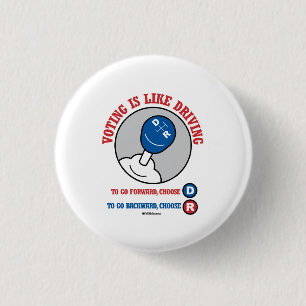 Badge Rond 2,50 Cm Voter revient à conduire