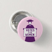 Badge Rond 2,50 Cm Votes Pour Femmes Suffragette (Devant & derrière)