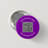 Badge Rond 2,50 Cm Votre bouton promotionnel QR Code, Nom et Site Web (Devant & derrière)
