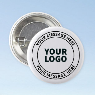 Badge Rond 2,50 Cm Votre logo téléchargé + texte circulaire modifiabl
