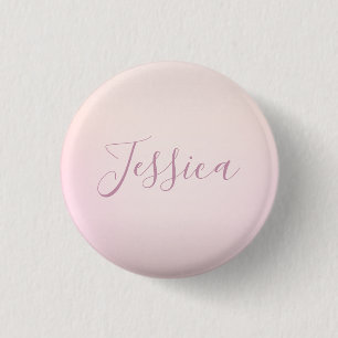 Badge Rond 2,50 Cm Votre nom   Ombre douce d'écriture élégante