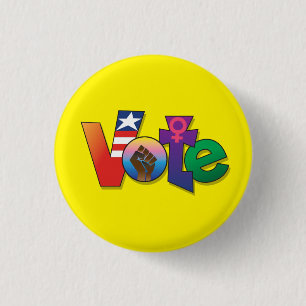 Badge Rond 2,50 Cm "Votre vote, votre voix" - Bouton personnalisé, ja