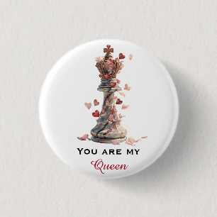 Badge Rond 2,50 Cm Vous êtes ma Reine Chess Saint-Valentin