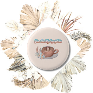 Badge Rond 2,50 Cm Vous êtes mon café bohème calme