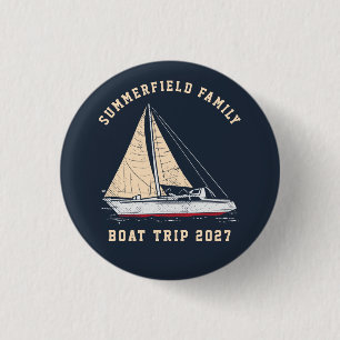 Badge Rond 2,50 Cm Voyage en bateau de la famille d'appariement nauti