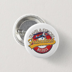 Badge Rond 2,50 Cm voyager explorer fabuleux logo Majorque