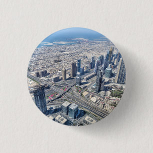 Badge Rond 2,50 Cm Vue aérienne de Dubaï