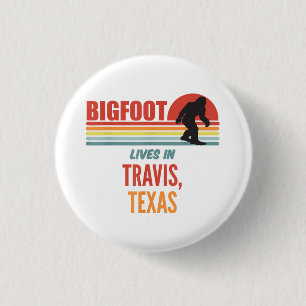 Badge Rond 2,50 Cm Vue de Bigfoot à Travis Texas