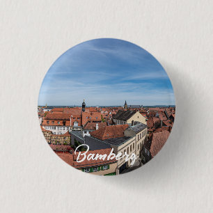 Badge Rond 2,50 Cm Vue panoramique de la vieille ville d'en haut à Ba