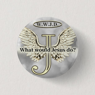Badge Rond 2,50 Cm W.W.J.D Que ferait Jésus ? Porte-clés