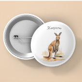 Badge Rond 2,50 Cm Wanderer extérieur : aquarelle Kangaroo personnali