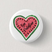 Badge Rond 2,50 Cm Watermelon Heart "Free Palestine" (Devant)