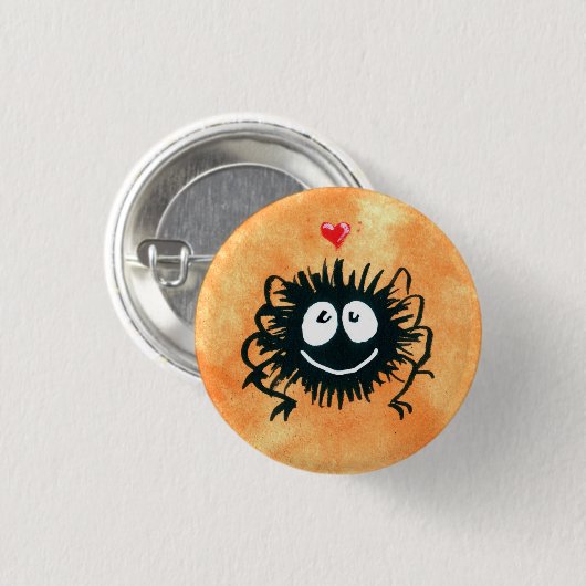 Badge Rond 2,50 Cm Webber l'araignée aime Halloween ! (Devant & derrière)