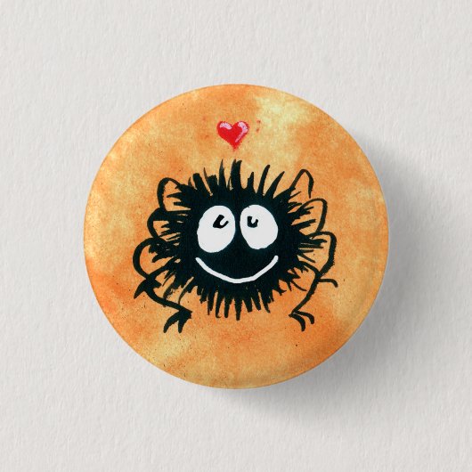 Badge Rond 2,50 Cm Webber l'araignée aime Halloween ! (Devant)