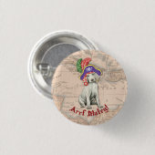 Badge Rond 2,50 Cm Weimaraner Pirate (Devant & derrière)