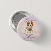 Badge Rond 2,50 Cm Welsh Springer Spaniel Heart Maman (Devant & derrière)