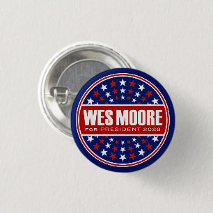 Badge Rond 2,50 Cm Wes Moore pour Président 2028