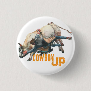 Badge Rond 2,50 Cm Western Cowboy Rodeo Bull