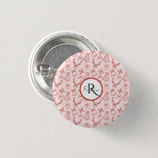Badge Rond 2,50 Cm Whimsical rose (Devant & derrière)