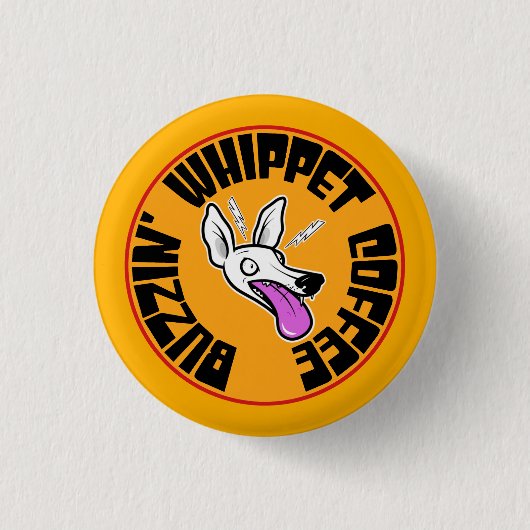 Badge Rond 2,50 Cm Whippet de Buzzin (Devant)