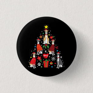 Badge Rond 2,50 Cm Whippet Noël Ornement Arbre Drôle Chien Maman Papa